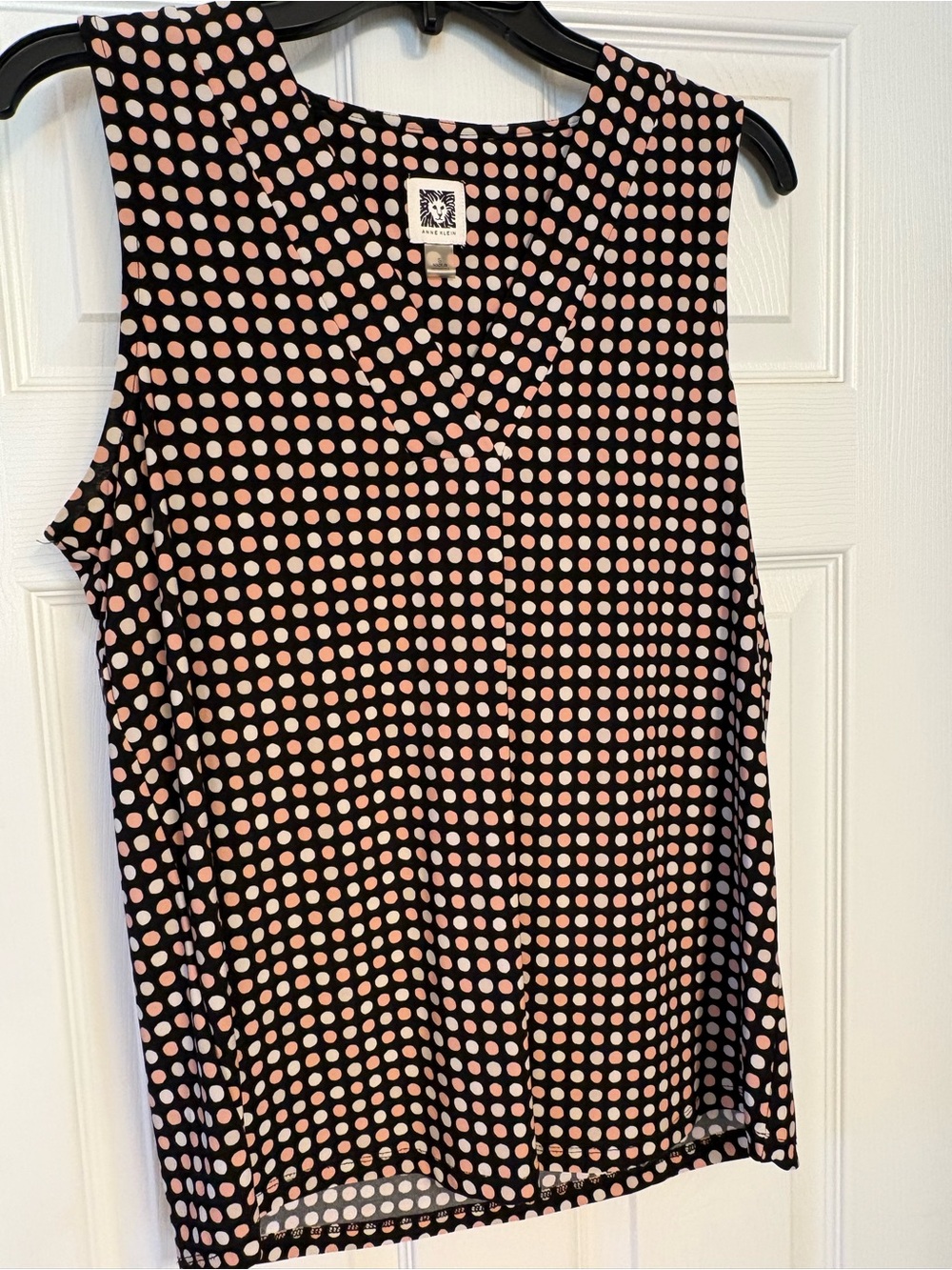 Anne Klein Black Camisole with Pink Polka Dot Print